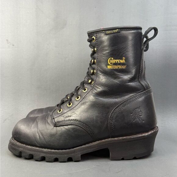 Chippewa leather Logger lace up boots men size 9 Wide main image 4